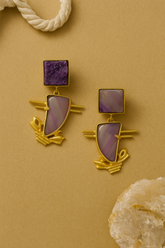 CONTEMPORARY LAVENDER DROP EARRINGS